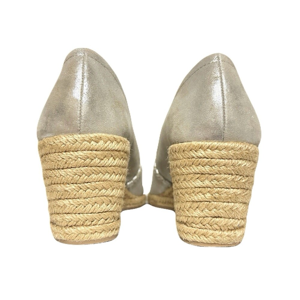 Jack Rogers Womens Size 9 Silver Metallic Palmer Espadrille Wedge Fits Like 8.5 - Picture 7 of 9